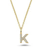 Bogstavvedhæng K m. 12 x 0,005 ct. W/SI 6,5 mm. - 14 kt. Guld fra Nuran