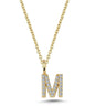 Bogstavvedhæng M m. pavé 23 x 0,005 ct. W/SI 6,5mm - 14 kt. Guld fra Nuran