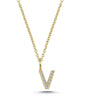 Bogstavvedhæng V m. 11 x 0,005 ct. W/SI 6,5 mm. - 14 kt. Guld fra Nuran